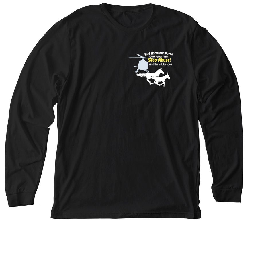 Stop Abuse of Wild Horses and Burros!, a Solid Black Blend Premium Long Sleeve Tee