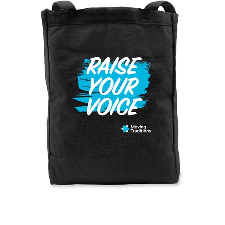 Raise Your Voice Tote, a Black Recycled Cotton Tote Bag