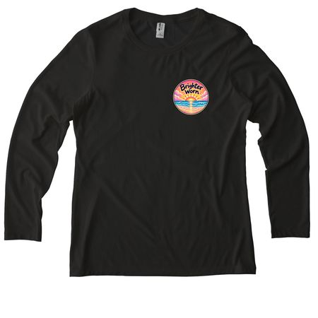 Brighter Worn woman?s Winter&nbsp;, a Space Black Allmade Eco Triblend Women?s Long Sleeve Tee