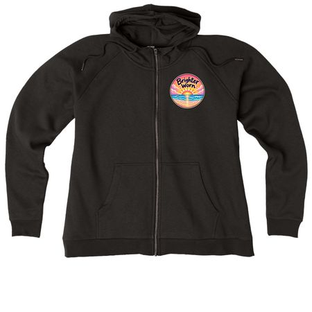 Brighter Worn woman?s Winter&nbsp;, a Deep Black Allmade Women?s Organic CVC Zip-Up Hoodie