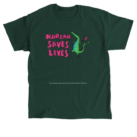 CCODP Shirt: Narcan Saves Lives, a Forest Green Classic Unisex Tee