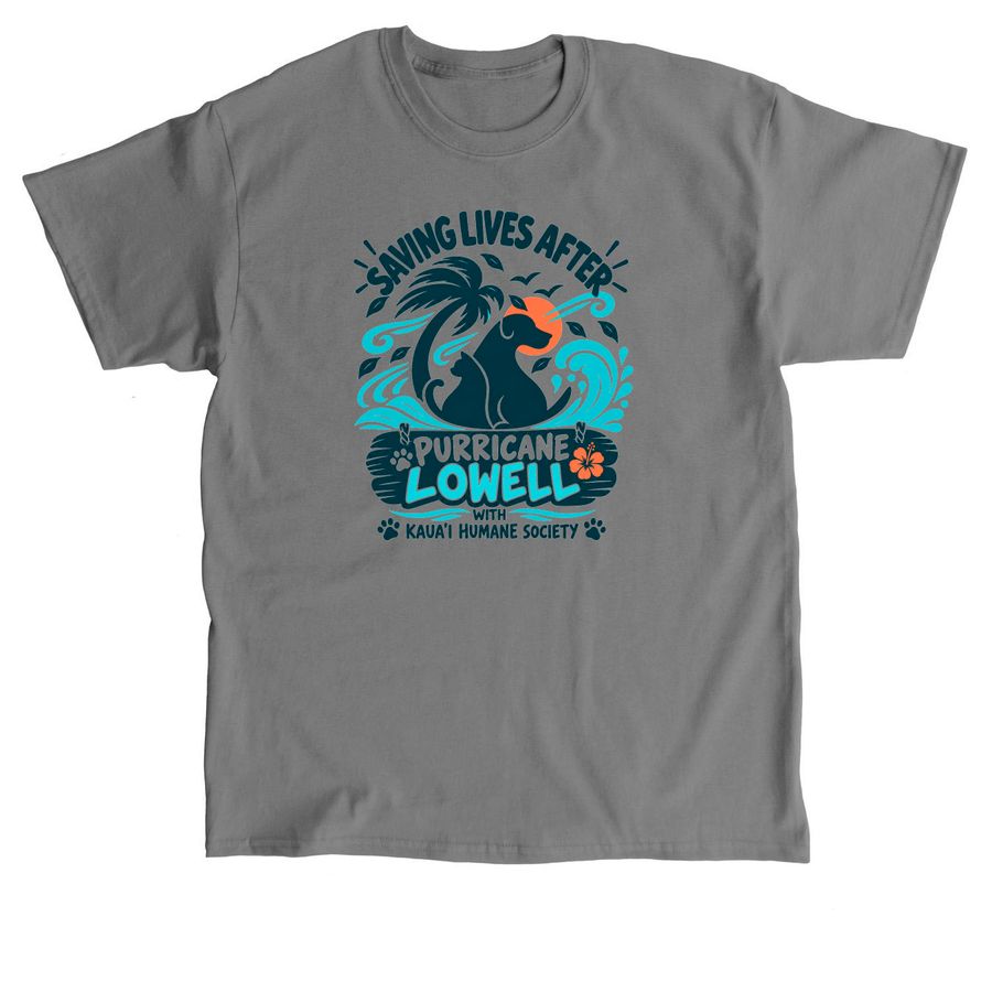 Saving Lives After Purricane Lowell, a Charcoal Classic Unisex Tee