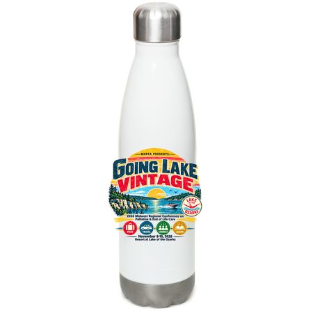 Going Lake Vintage Water Bottle, a White Stainless Steel Water Bottle