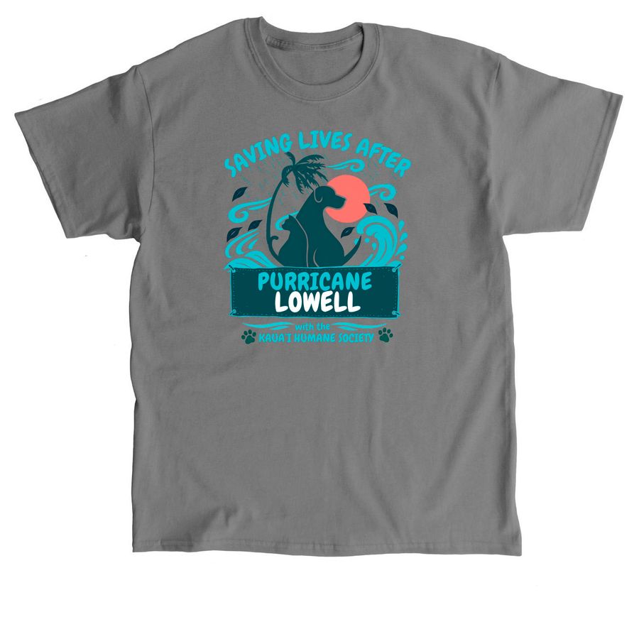 Saving Lives After Purricane Lowell, a Charcoal Classic Unisex Tee