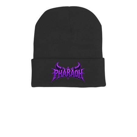 Pharaoh&nbsp;, a Black Printed Cuffed Beanie