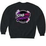 STAB-ME Tee, a Black Softstyle Crewneck Sweatshirt (back-view)