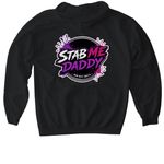 STAB-ME Tee, a Black Gildan Softstyle Pullover Hoodie (back-view)