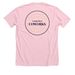 Coworks Shrimp at a Desk, a Heather Pink Premium Unisex Tee (back-view)
