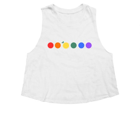 Pride Merch, a Solid White Blend Women's Cropped Racerback Tank