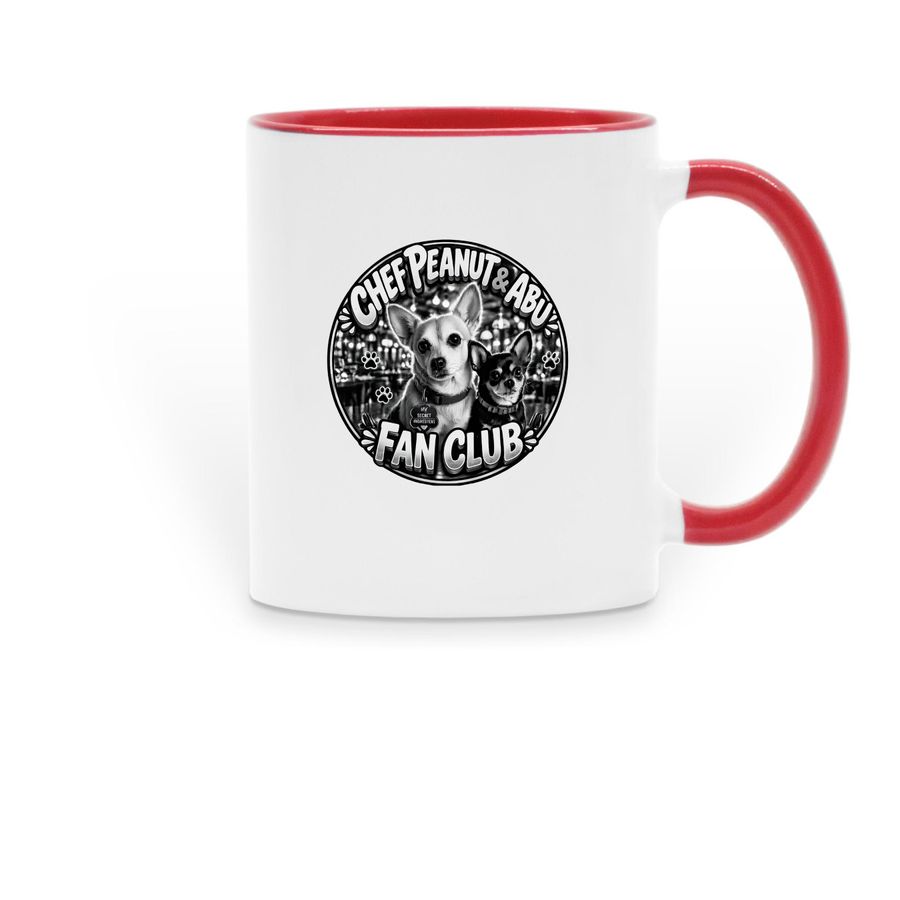 Chef Peanut & Abu Fundraising Mug, a Red Two-Tone Ceramic Mug