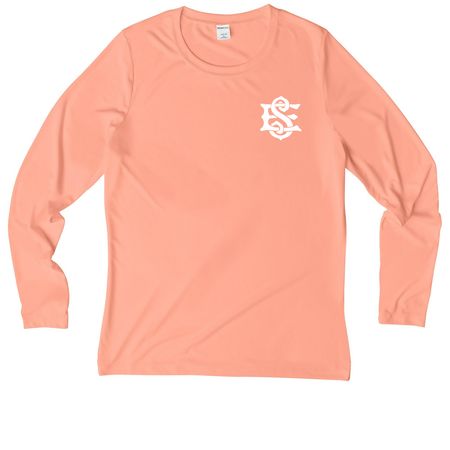 Catch the Spirit!, a Soft Coral Women's UV Performance Long Sleeve Tee