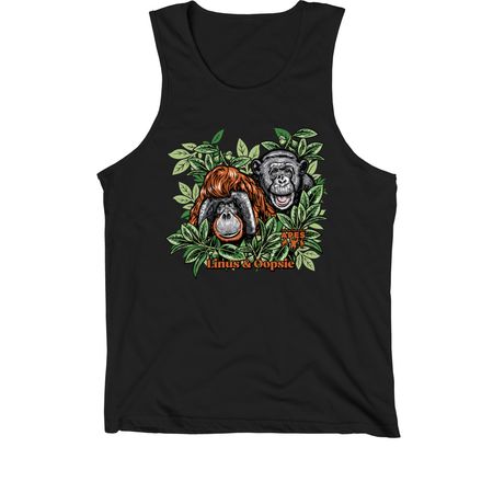 Linus and Oopsie, a Black Premium Cotton Tank