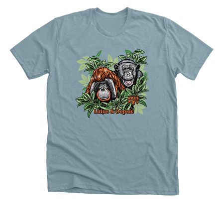 Linus and Oopsie, a Heather Blue Lagoon Premium Unisex Tee