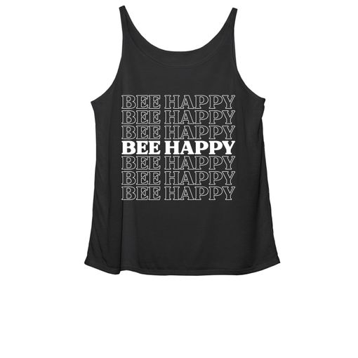 Bee Happy Black Women's Slouchy Tank