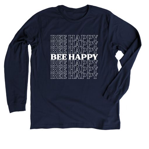 Bee Happy Navy Premium Long Sleeve Tee