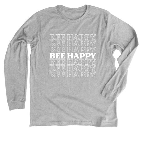 Bee Happy Athletic Heather Premium Long Sleeve Tee