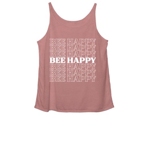 Bee Happy Mauve Women's Slouchy Tank