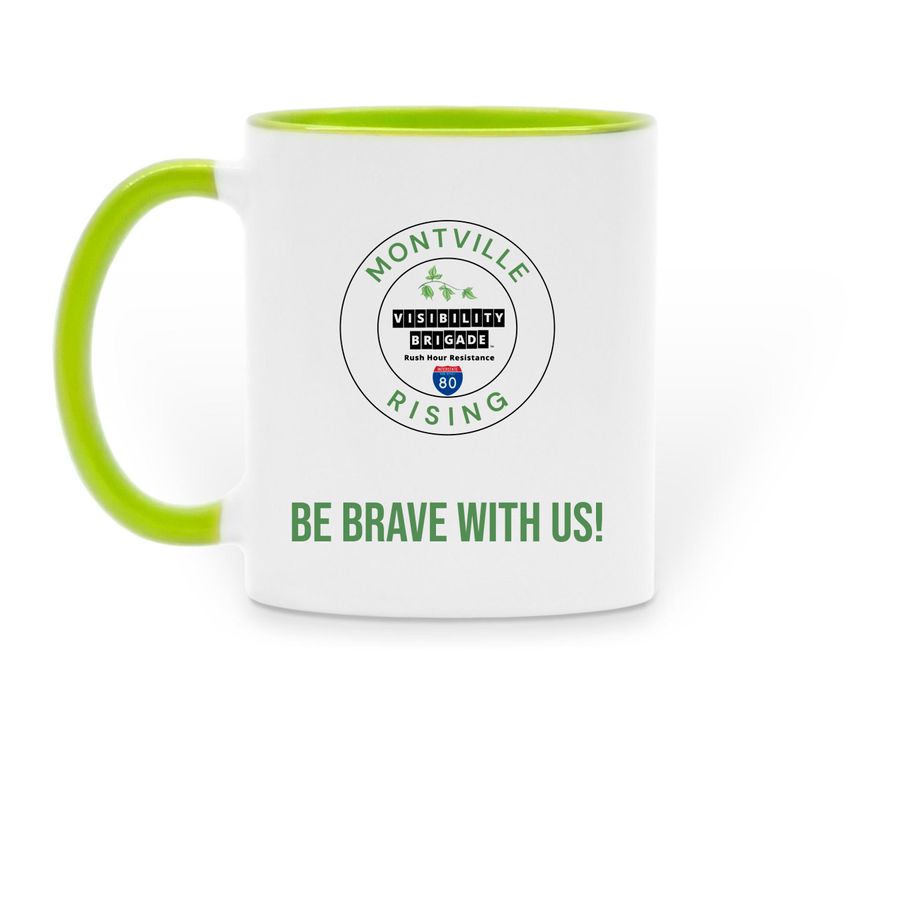 Coffee mug with logo, a Green Two-Tone Ceramic Mug