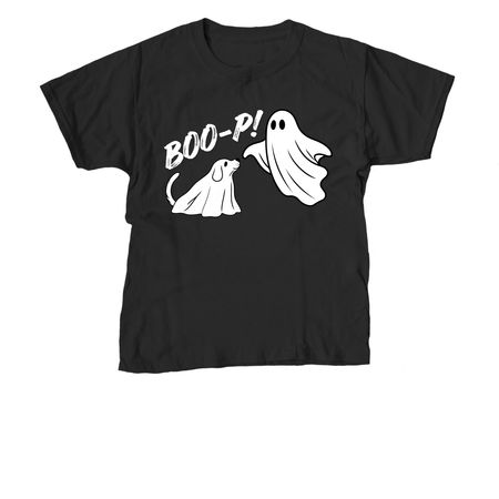 Boo-p!, a Black Youth Unisex Tee