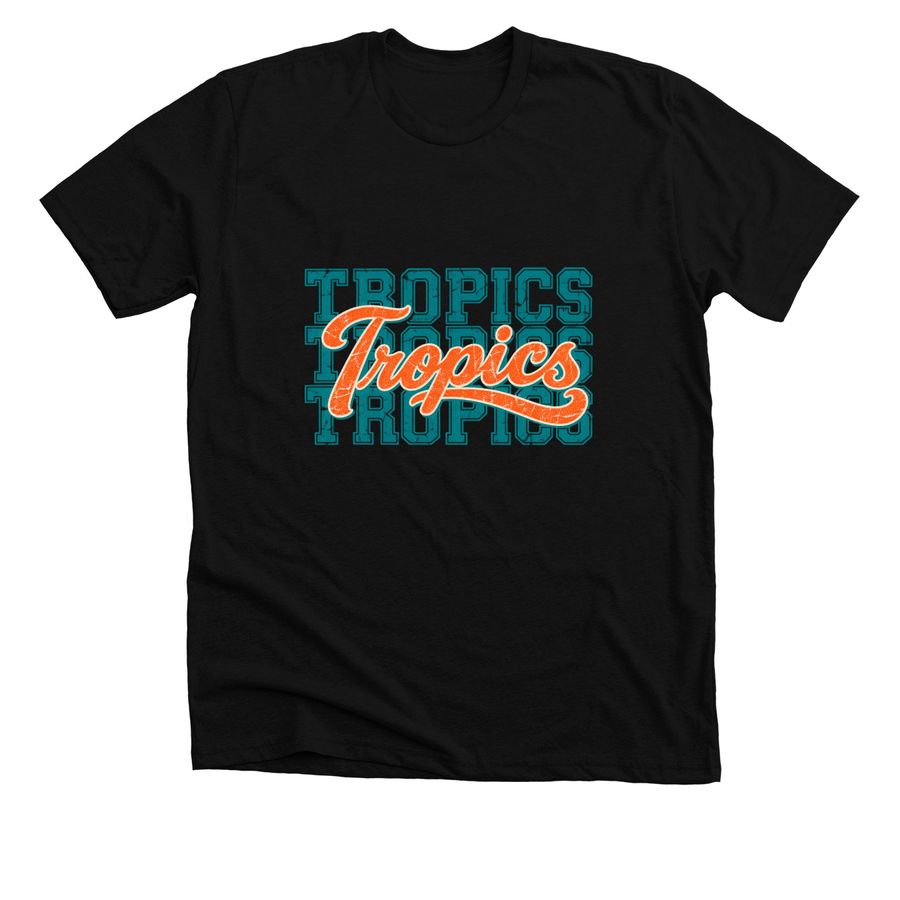 Vintage Sanibel Tropics, a Solid Black Blend Premium Unisex Tee