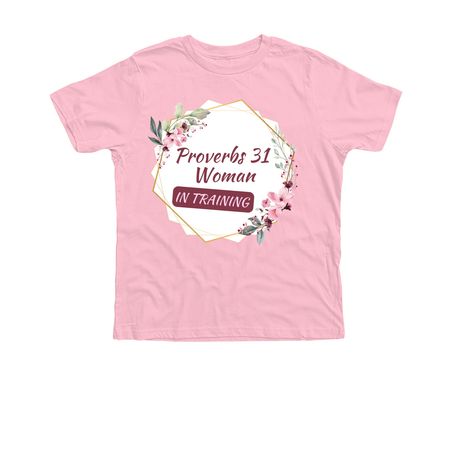 Proverbs 31 in Training (youth), a Neon Pink Premium Youth Tee