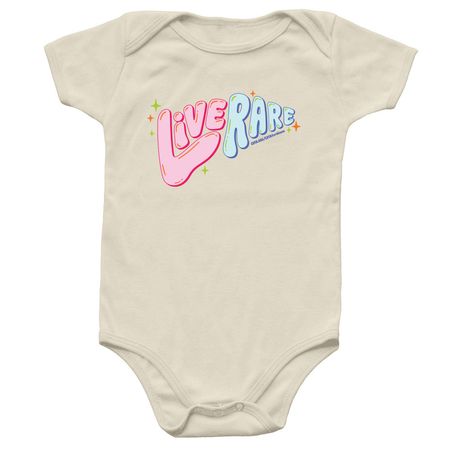 Live Rare Logo Onesie, a Natural Infant Onesie
