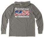 Duty Shirt - USA 250 Theme, a Driftwood Grey Allmade Organic Cotton Mineral Dye Hoodie Tee (back-view)