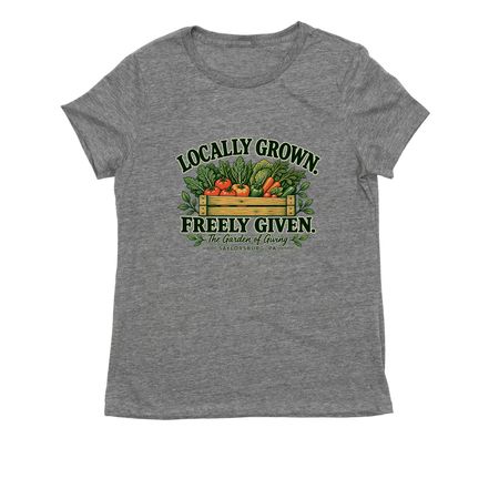 Locally Grown. Freely Given., a Aluminum Grey Allmade Eco Triblend Women?s Tee