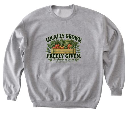 Locally Grown. Freely Given., a Sport Grey Softstyle Crewneck Sweatshirt