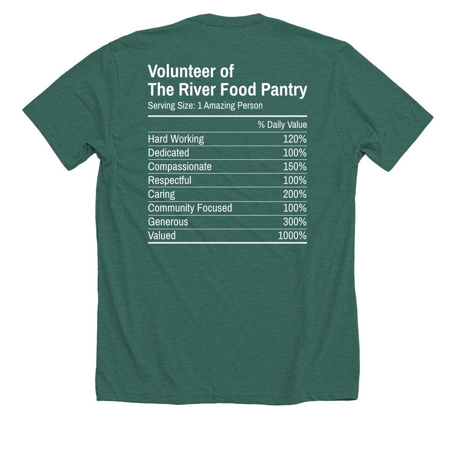 Volunteer - Apparel, a Heather Forest Premium Unisex Tee (back-view)