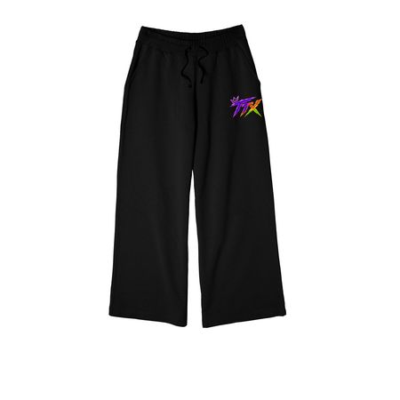 TTX SWEATPANTS, a Black Women's French Terry Wide Leg Pants
