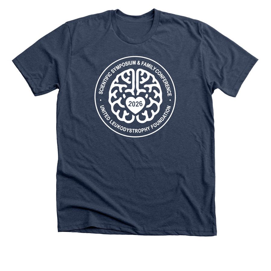 2026 Scientific Symposium & Family Conference, a Heather Navy Premium Unisex Tee