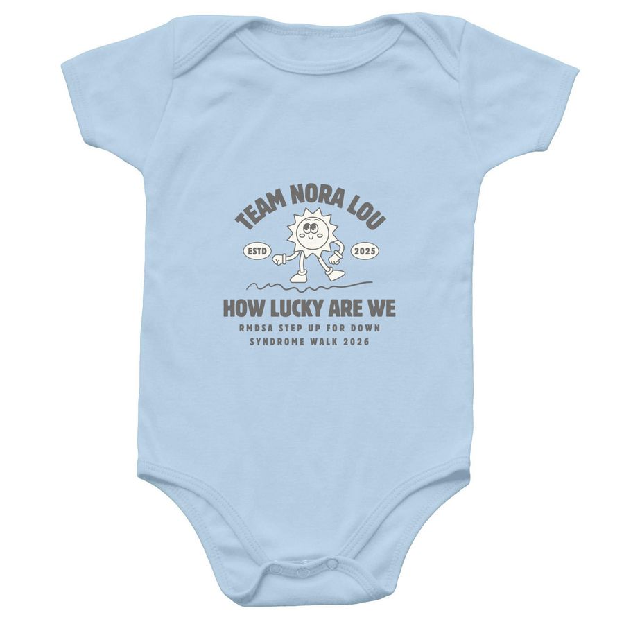 RMDSA Walk 2026 - Team Nora Lou, a Light Blue Infant Onesie