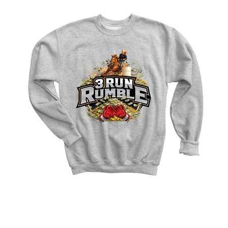 3 Run Rumble, a Sport Grey Youth Crewneck Sweatshirt