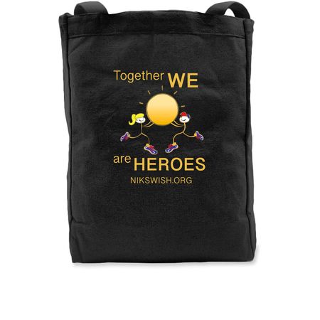 Nik's Wish Together We Are Heroes Fundraiser, a Black Recycled Cotton Tote Bag