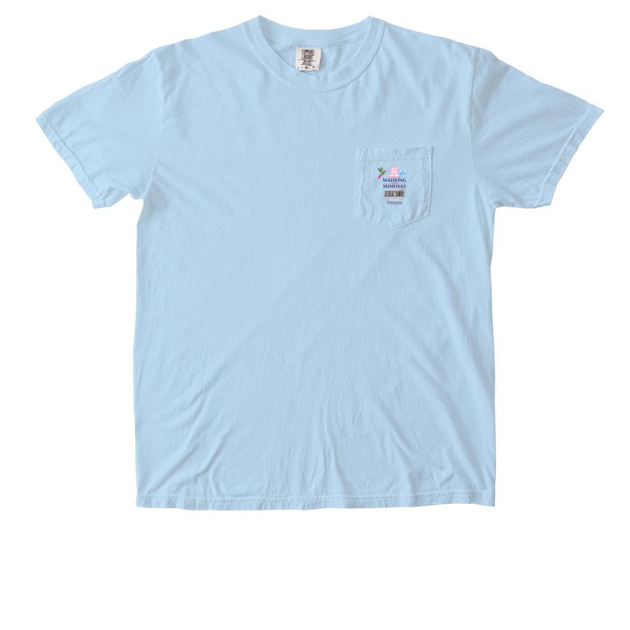 Mahjong & Mimosas, a Chambray Comfort Colors Pocket Tee