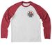 I <3 My Local Abortion Fund (Circle), a Rise Up Red/ Bright White Allmade Eco Triblend Colorblock Raglan Long Sleeve Tee