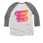 Kassies Kause- Endure, a Premium Heather and Heather White 3/4 Sleeve Baseball Tee (back-view)