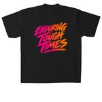 Kassies Kause- Endure, a Black Heavyweight Garment Dye Tee (back-view)