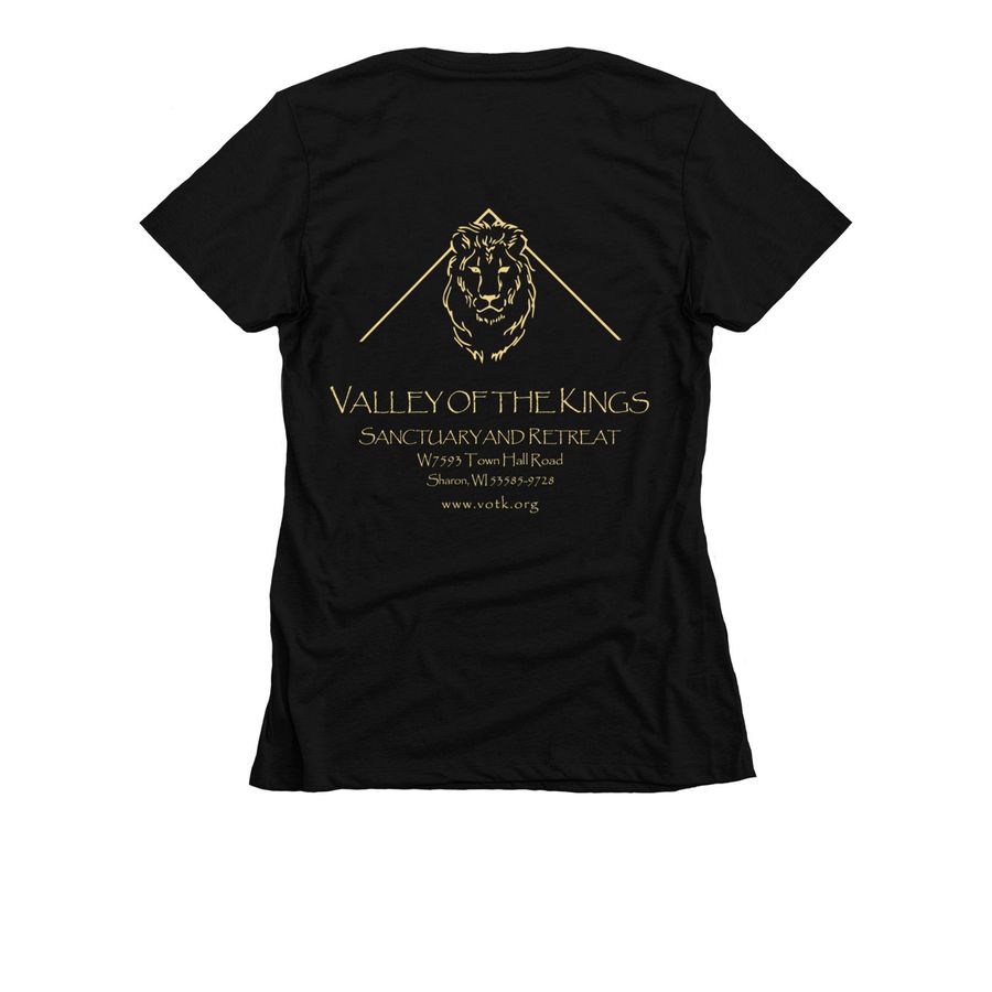 Kubwa & Trio, a Black Women's Slim Fit Tee (back-view)
