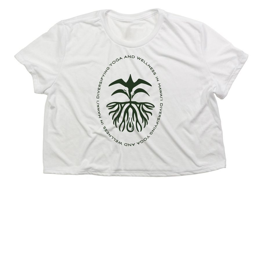 Support PKY (front logo), a White Women?s Flowy Cropped Tee