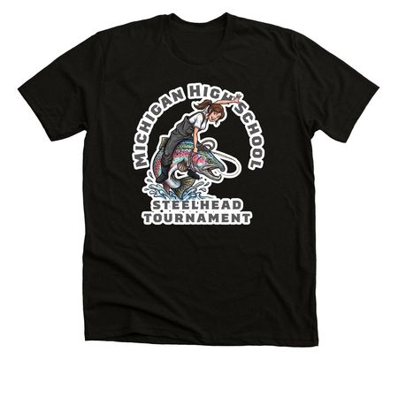Michigan High School Steelhead Tournament - F, a Solid Black Blend Premium Unisex Tee