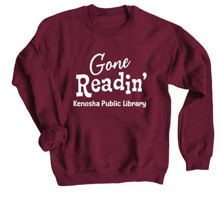 Gone Readin' Tops, a Maroon Crewneck Sweatshirt