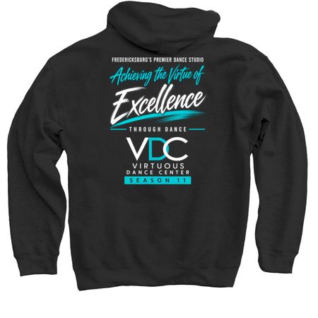 VDC Season 11 Hoodie, a Black Pullover Hoodie (back-view)