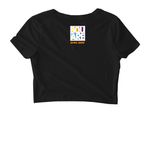 Just Keep Swimming, a Black Women's Fitted Cropped Tee (back-view)