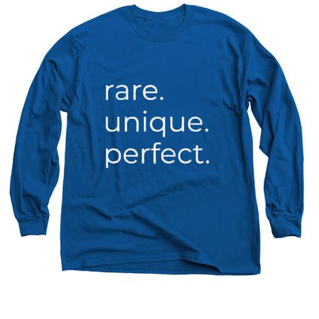 Rare. Unique. Perfect. Winter Collection, a Royal Blue Classic Long Sleeve Tee