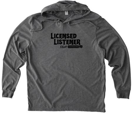 Licensed Listener -Black 2, a Aluminum Grey Allmade Eco Triblend Hoodie Tee