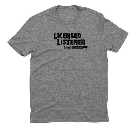 Licensed Listener -Black 2, a Aluminum Grey Allmade Eco Triblend Unisex Tee