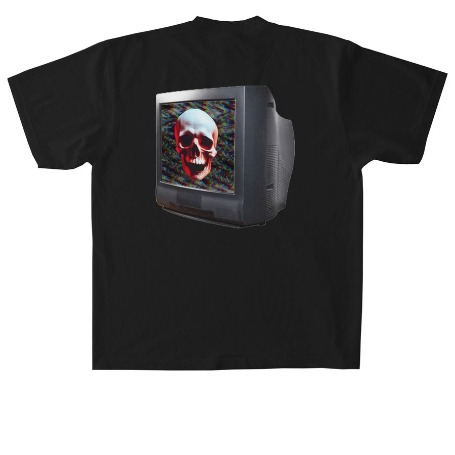 //DON'T TUNE IN\\, a Black Heavyweight Garment Dye Tee