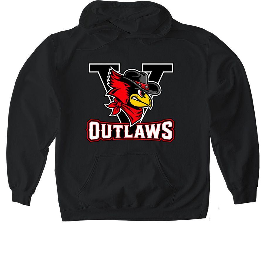 Outlaws 2026, a Black Gildan Softstyle Pullover Hoodie
